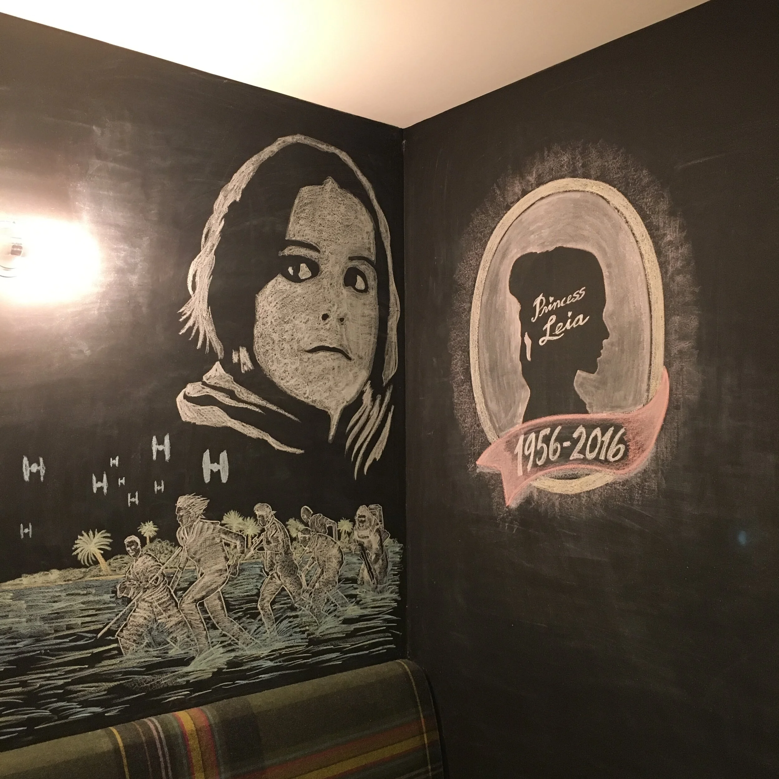 Square Star Wars chalk art mural detail