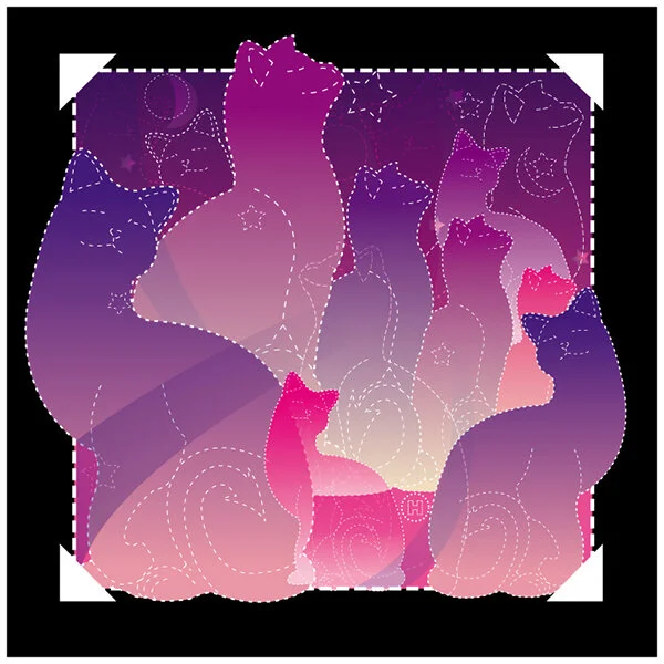 Experimental digital artwork with abstract hand and geometric color fields