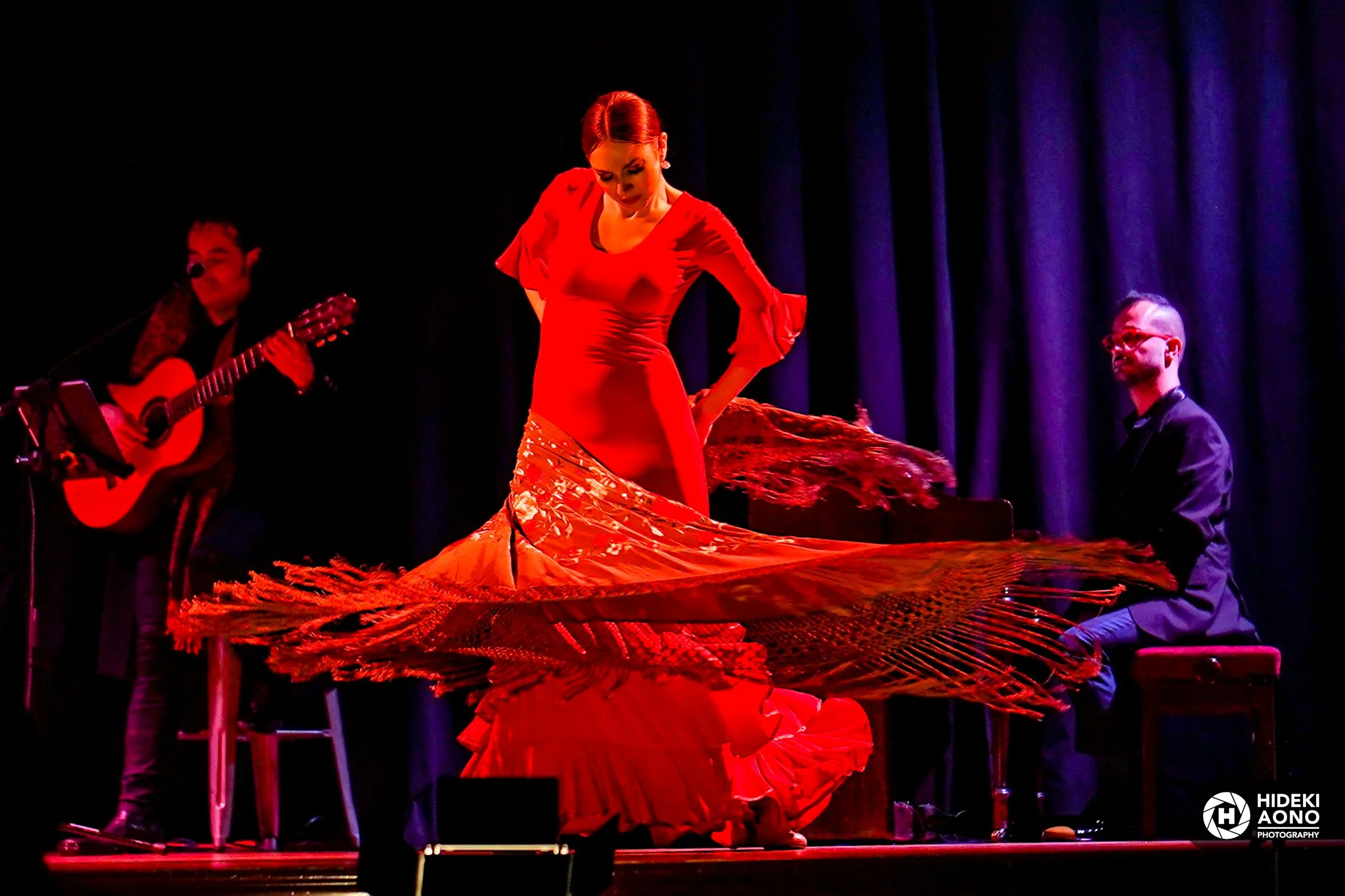 Stage performance photography with singer
