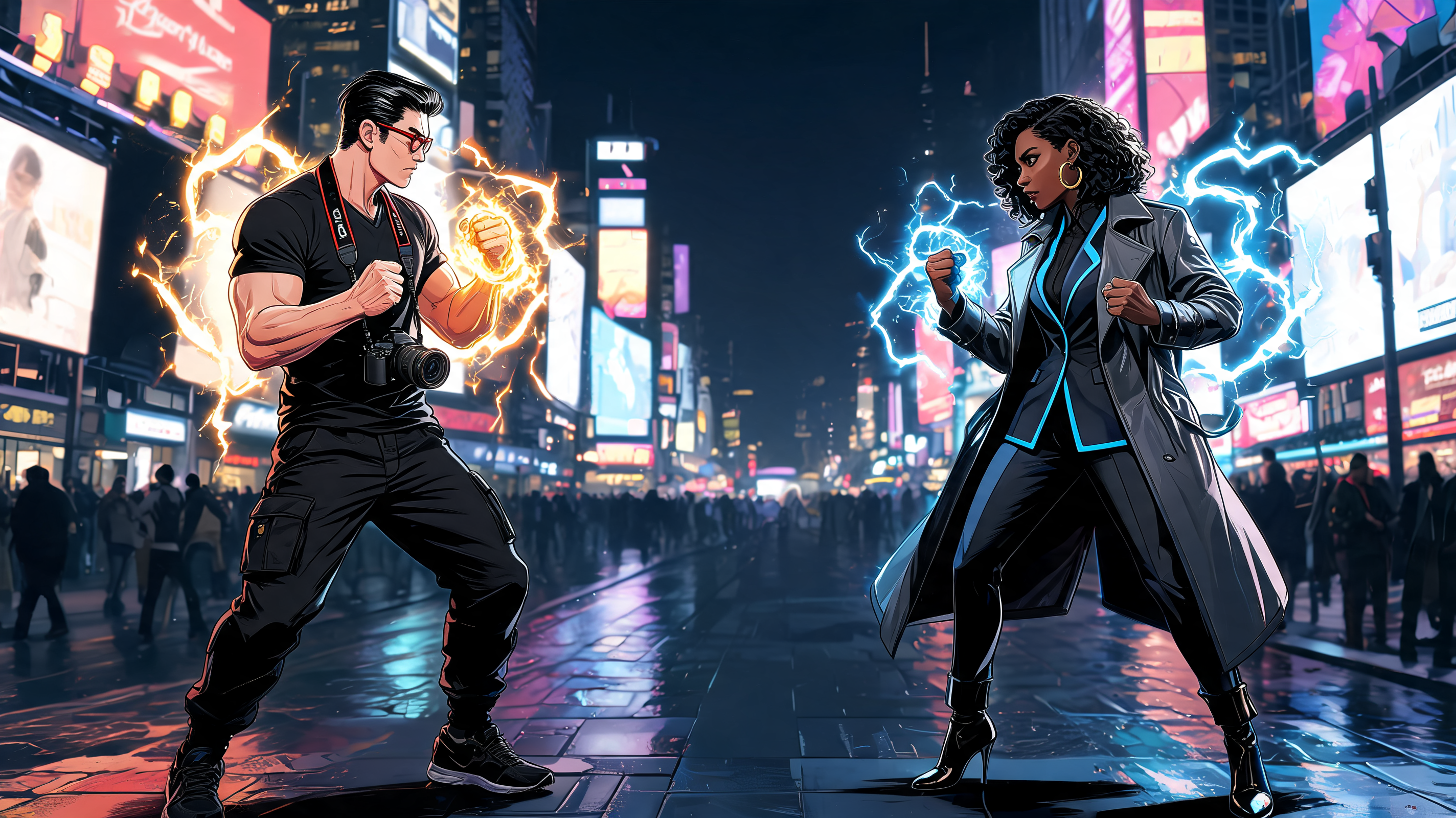 Early Times Square concept showing the original two-character face-off.